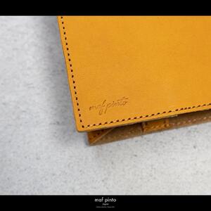 maf pinto (マフ ピント) レザーブックカバー 四六判サイズ イエロー 本革 日本製