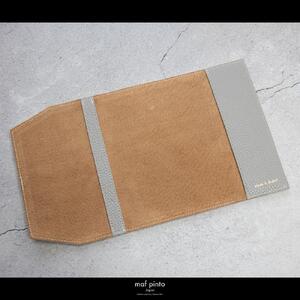 maf pinto (マフ ピント) レザーブックカバー 新書サイズ ADRIA LINE ライトグレー 本革 日本製