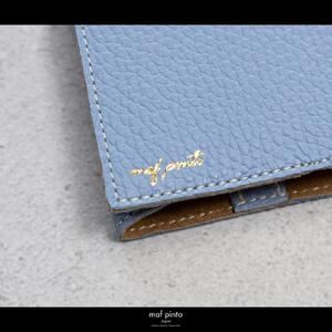 maf pinto (マフ ピント) レザーブックカバー 新書サイズ ADRIA LINE ライトブルー 本革 日本製