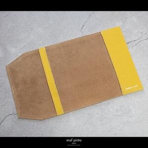 maf pinto (マフ ピント) レザーブックカバー 四六判サイズ ADRIA LINE ライトイエロー 本革 日本製