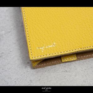 maf pinto (マフ ピント) レザーブックカバー 四六判サイズ ADRIA LINE ライトイエロー 本革 日本製