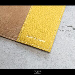 maf pinto (マフ ピント) レザーブックカバー 四六判サイズ ADRIA LINE ライトイエロー 本革 日本製