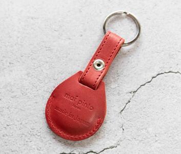 エアタグ用 キーホルダー カバー レザー 本革 キーリング apple airtag 【レッド】