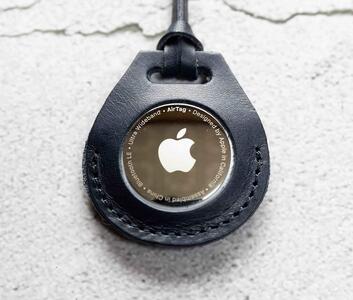 エアタグ用 ケース カバー レザー 本革 apple airtag 【ネイビー】