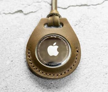 エアタグ用 ケース カバー レザー 本革 apple airtag 【オリーブ】
