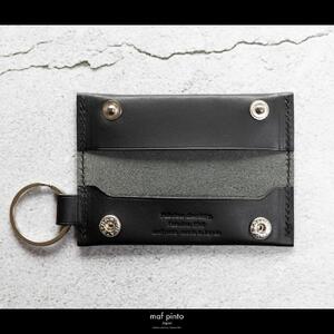 maf pinto (マフ ピント) キーリング キーホルダー 小銭入れ付き ミニ財布 ブラック レザー 本革 日本製