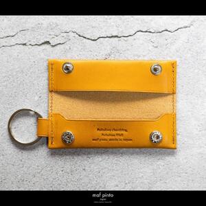 maf pinto (マフ ピント) キーリング キーホルダー 小銭入れ付き ミニ財布 イエロー レザー 本革 日本製