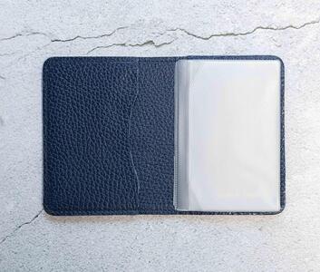 maf pinto (マフ ピント) レザーカードケース クリアポケット ネイビー ADRIA LINE 本革 日本製