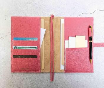 maf pinto (マフ ピント) 手帳カバー A5サイズ ピンク ADRIA LINE レザー 本革 日本製