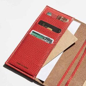maf pinto (マフ ピント) 手帳カバー A6(文庫)サイズ フレッシュレッド ADRIA LINE レザー 本革 日本製