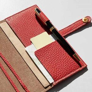 maf pinto (マフ ピント) 手帳カバー A6(文庫)サイズ フレッシュレッド ADRIA LINE レザー 本革 日本製