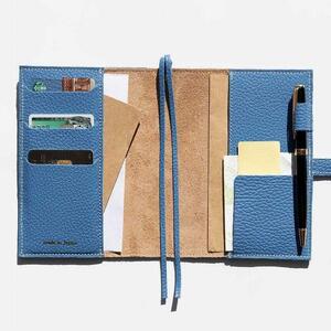 maf pinto (マフ ピント) 手帳カバー A6(文庫)サイズ フレッシュブルー ADRIA LINE レザー 本革 日本製