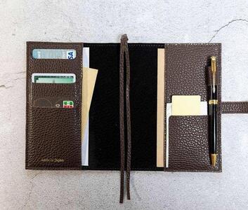 maf pinto (マフ ピント) 手帳カバー A6(文庫)サイズ チョコレート ADRIA LINE レザー 本革 日本製