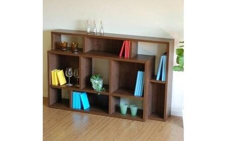 フレーム(ロータイプ)オープンシェルフL ダークブラウン 幅 85 高さ135 間仕切り収納