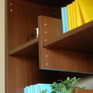 RIDE ライド 75シェルフ ダークブラウン 幅75 高さ182 さまざまなサイズの本を収納できる段違い棚