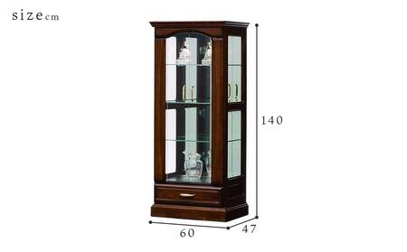 【開梱設置】バーボン60(M)コレクションボード(幅60cm×奥行47cm×高さ140cm)| コレクションケース ガラス 飾り棚 コレクションラック 完成品 ショーケース 大型 フィギュア ケース 魅せる収納 コレクション 棚 アンティーク 家具