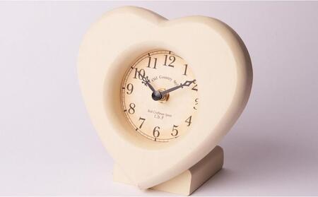 ハート置き時計 アンティークホワイト