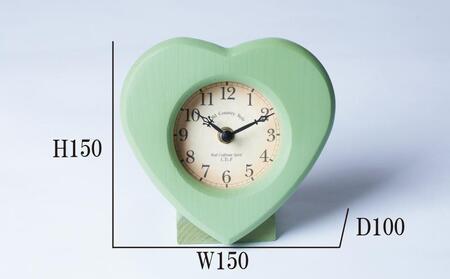 ハート置き時計 ロイヤルグリーン