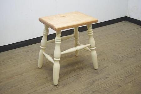 H45 角スツール アンティークホワイト＆アーミッシュツートン
