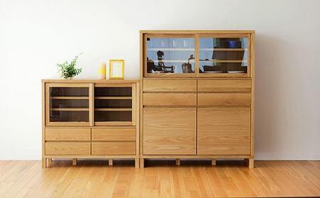 【開梱設置】高野木工 CANO カノ 115ローカップボード ホワイトオーク【10年保証】