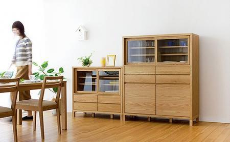 【開梱設置】高野木工 CANO カノ 115ローカップボード ホワイトオーク【10年保証】