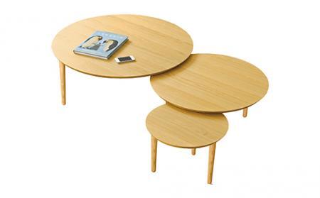 【開梱設置】高野木工 バルーンリビングテーブル 90-3枚 ホワイトオーク【10年保証】