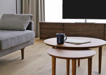 【開梱設置】高野木工 バルーンリビングテーブル 90-2枚 ウォールナット【10年保証】