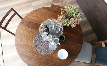 【開梱設置】高野木工 プレーン ラウンドダイニングテーブル120cm ウォールナット【10年保証】