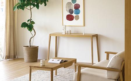 【開梱設置】高野木工 モル 120×40コンソールテーブル ホワイトオーク【10年保証】