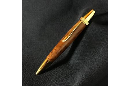 木製ボールペン（花梨材・瘤杢・コブ） パトリオット】(ゴールド金具 ...