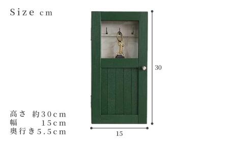 小さな扉のキーボックス 緑色