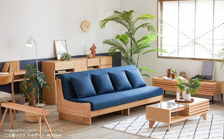 ソファ ソファベッド 幅200 トゥデイ2 200ごろ寝ソファ＜NA×ネイビー