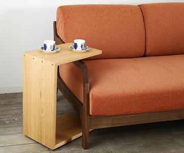 大川家具 Cワゴン 45cm サイドテーブル 天然木レッドオーク 無垢 野中木工所