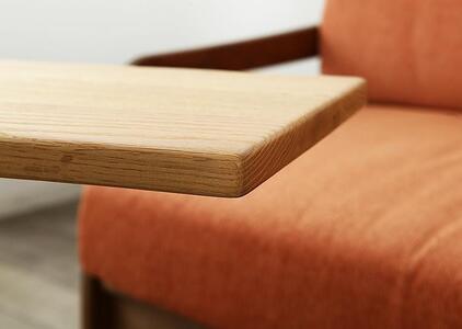 大川家具 Cワゴン 45cm サイドテーブル 天然木レッドオーク 無垢 野中木工所