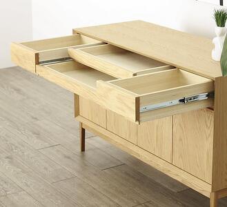 大川家具 レフライン 120cm リビングボード 収納 天然木オーク(ナラ) 野中木工所