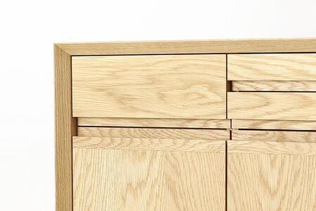 大川家具 レフライン 120cm リビングボード 収納 天然木オーク(ナラ) 野中木工所