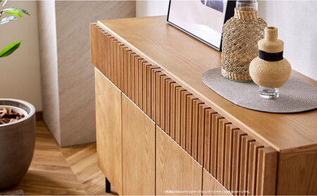 キャビネット 110cm サイドボード ルーク2 <オークヴィンテージナチュラル>【モーブル/大川家具】