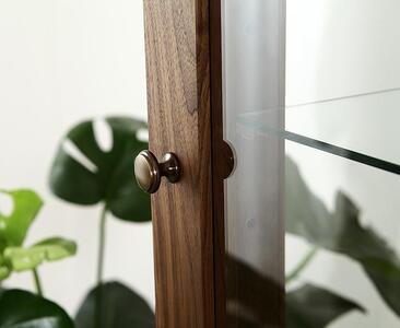 大川家具 デイジー 55cm ガラスキャビネット  コレクションボード天然木ウォールナット  野中木工所