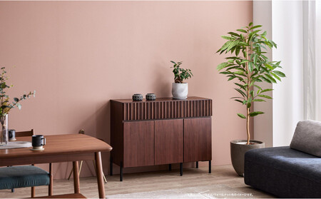 キャビネット 110cm サイドボード ルーク2 ＜ウォールナット＞【モーブル／大川家具】