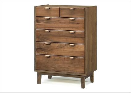 【幅80 奥行46 高さ111.6】ナタリー80-5ハイチェスト（ウォールナット）