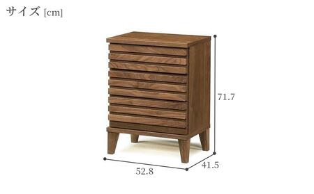 【幅52.8 奥行41.5 高さ71.7】セゾン53－3チェスト（ウォールナット）