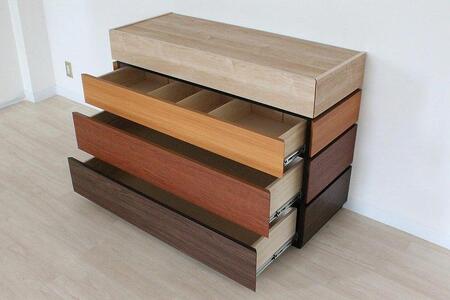 【幅114.6 奥行42.8 高さ80.3】モダニカ115-4チェスト