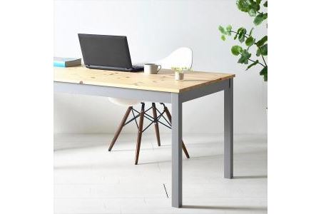 ツートーンダイニングテーブル（ナチュラル／グレー）１５０　北欧デザインの椅子にピッタリのテーブルを低予算にて