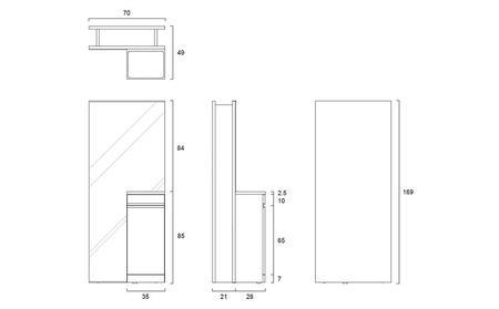 CARAMELLA Storage Mirror (R) walnut