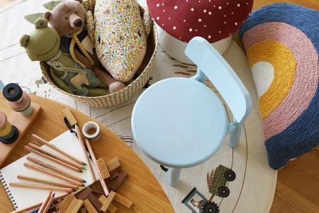 【開梱設置】高野木工 NIKA ニカ キッズチェア パステルブルー【10年保証】