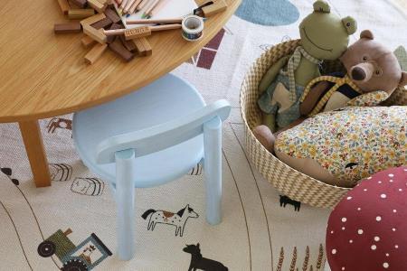 【開梱設置】高野木工 NIKA ニカ キッズチェア パステルブルー【10年保証】