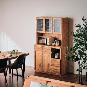 【Chatra／チャトラ 幅105cmオープンボード ナチュラル】★シンプルでお部屋に合わせやすい食器棚