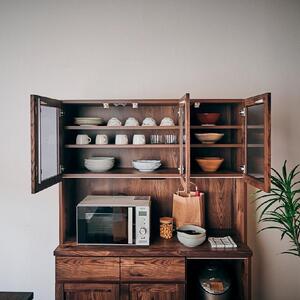 【Chatra／チャトラ 幅120cmオープンボード ブラウン】★シンプルでお部屋に合わせやすい食器棚