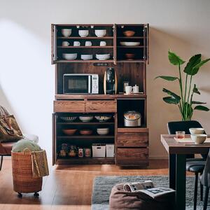 【Chatra／チャトラ 幅120cmオープンボード ナチュラル】★シンプルでお部屋に合わせやすい食器棚