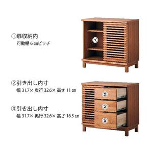 【Athers／アザース 幅80cmサイドボード ブラウン】★落ち着いた雰囲気のルーバーデザイン